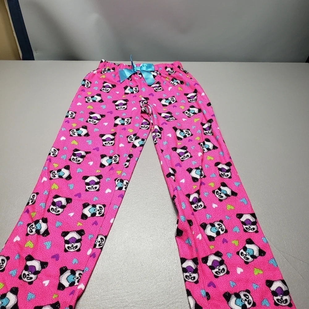 sleep on it girls size large 10-12 pink panda bear pajama pants